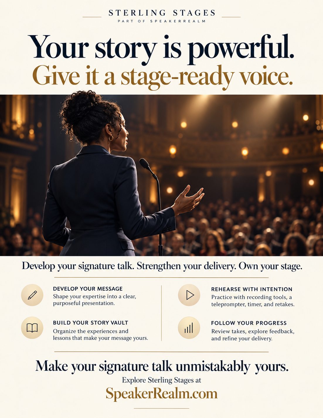 Sterling Stages: your story is powerful. Give it a stage-ready voice.